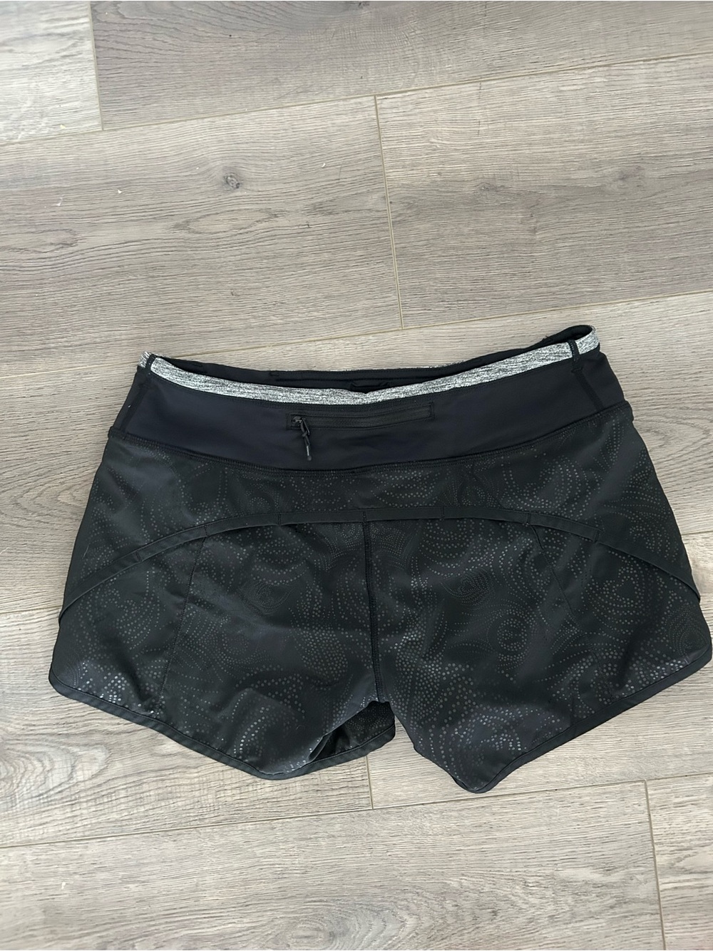 lululemon athletica Black Perforated Athletic Shorts with Reflective Waistband